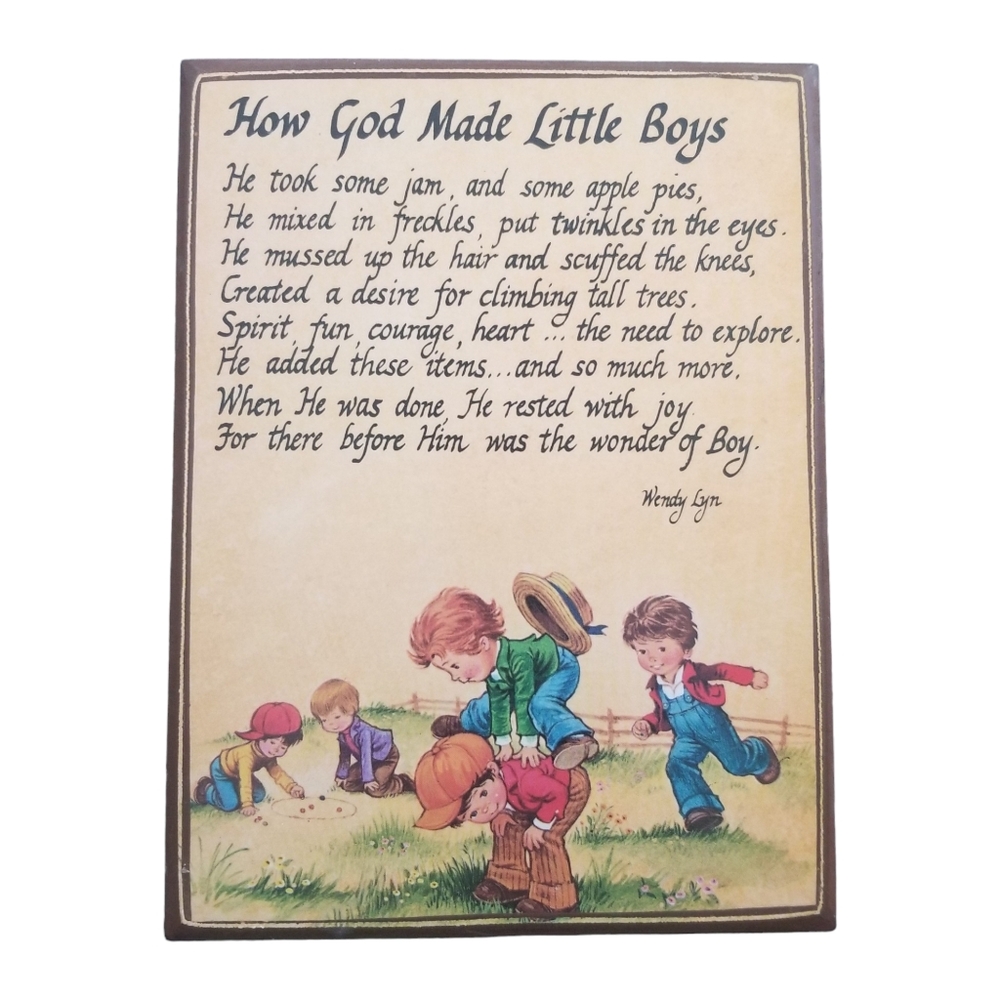 Vintage Wooden Wall Art Plaque